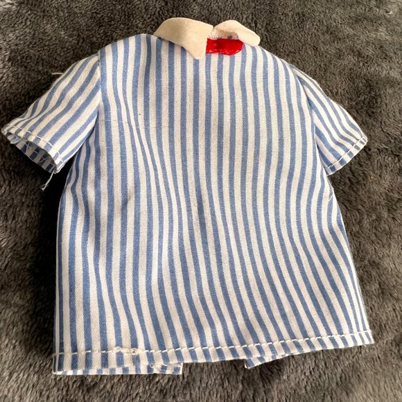 Vintage Barbie Ken Striped Shirt Weekend Collection Blue White Red Bowtie 1988 - Picture 3 of 5